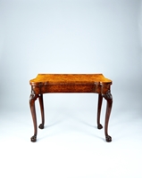 A George II Period Burr Walnut Concertina Action Card Table