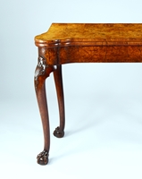 A George II Period Burr Walnut Concertina Action Card Table