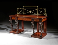 A Regency Period Mahogany Serving Table with Leopard Monopodia Legs