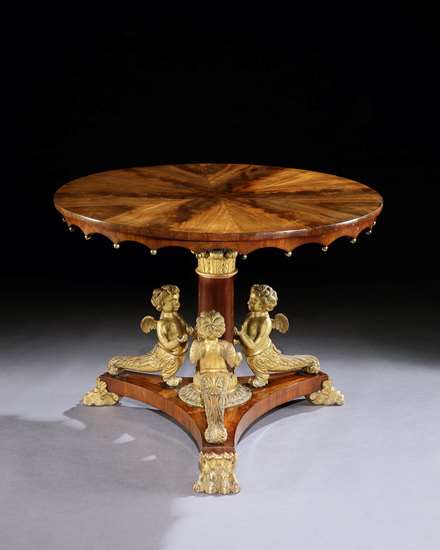 A 19th Century Mahogany and Carved Gilt Centre Table