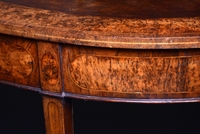 A Pair of George III Period Mahogany And Burr Yew Wood Semi Elliptical Side Tables