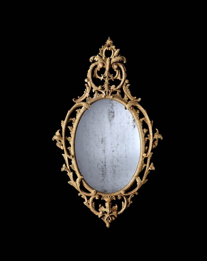 A George III Giltwood Oval Mirror