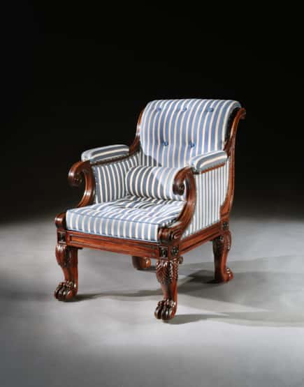 A Regency Mahogany Library Armchair