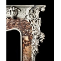 An Outstanding George III Period Rococo Carved Fire Surround Retaining its Original White Painted Decoration