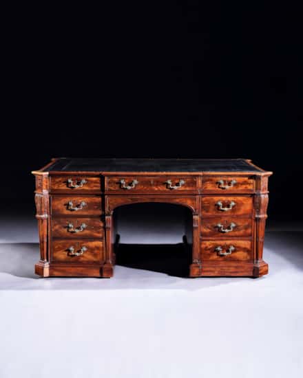 A Chippendale Period carved Mahogany Partners Desk