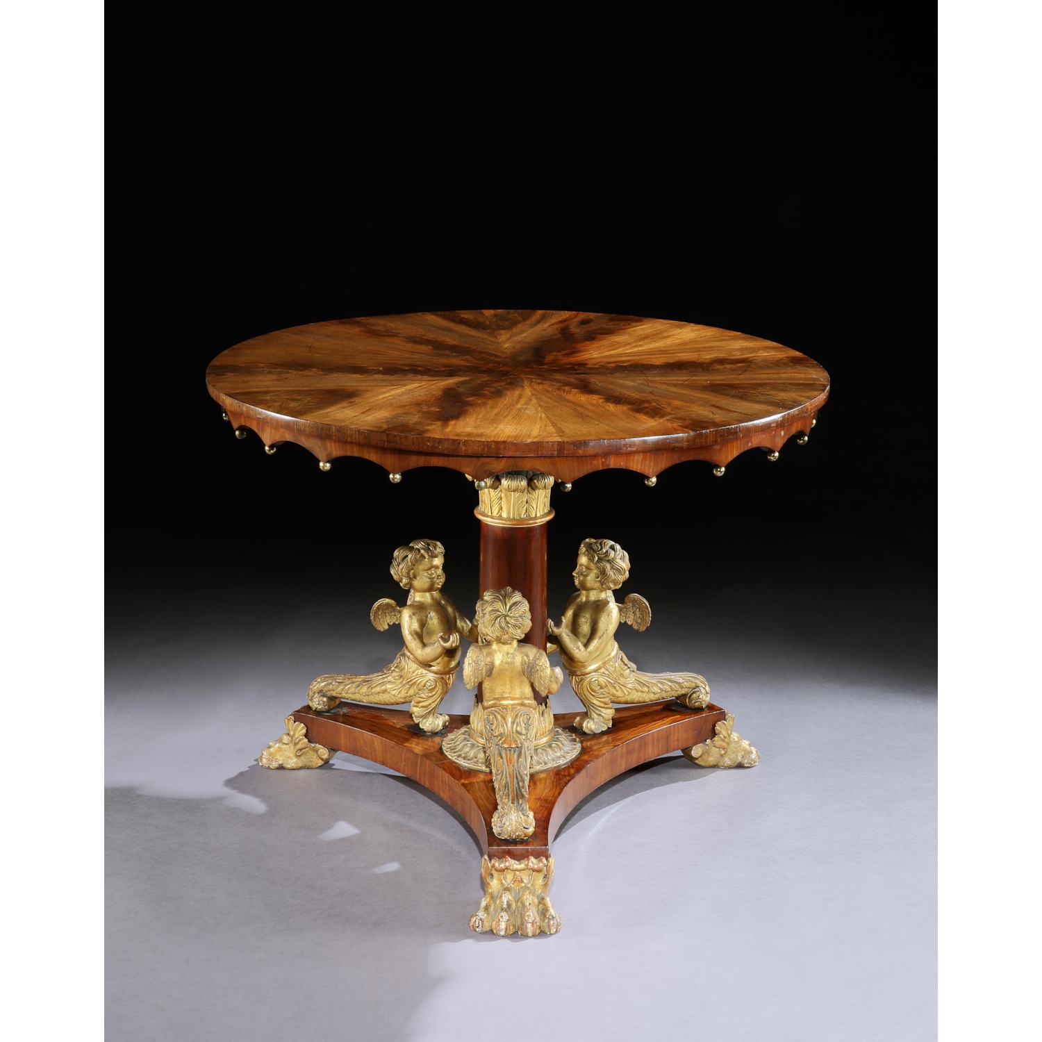 A 19th Century Mahogany and Carved Gilt Centre Table