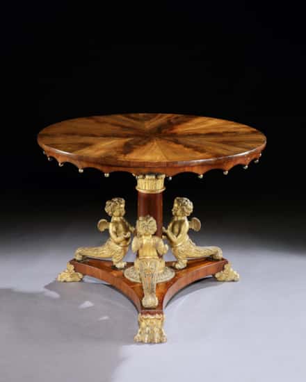 A 19th Century Mahogany and Carved Gilt Centre Table