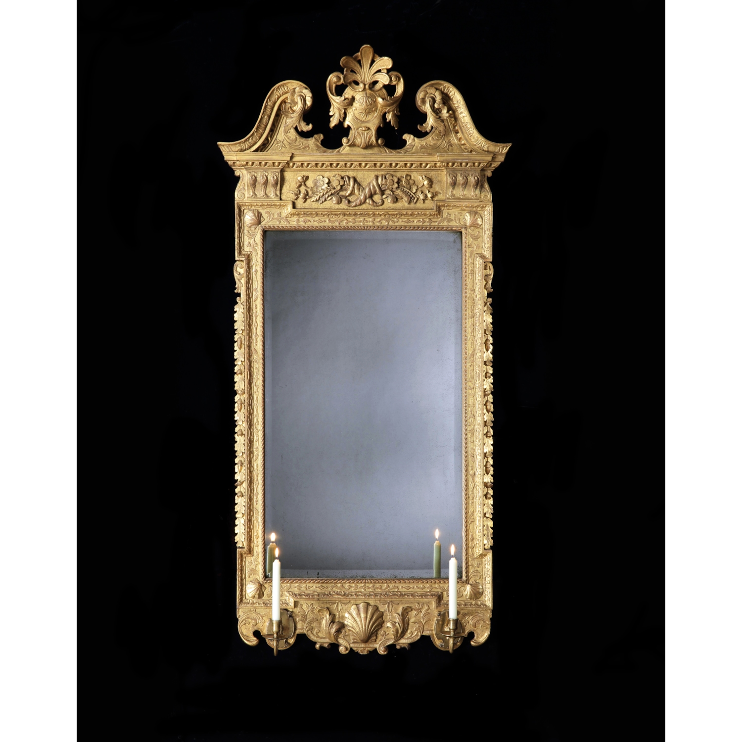 A George II Carved Giltwood Mirror