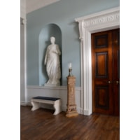 An important pair of carved and white painted hall benches from Kenwood House

