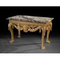 George II Period Giltwood Side Table with Breccia Marble Top