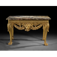 George II Period Giltwood Side Table with Breccia Marble Top