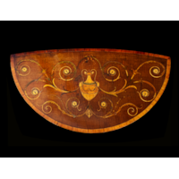 A George III Period Marquetry Demi Lune Side Table