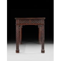 A George III Period Mahogany Fretwork Library Table