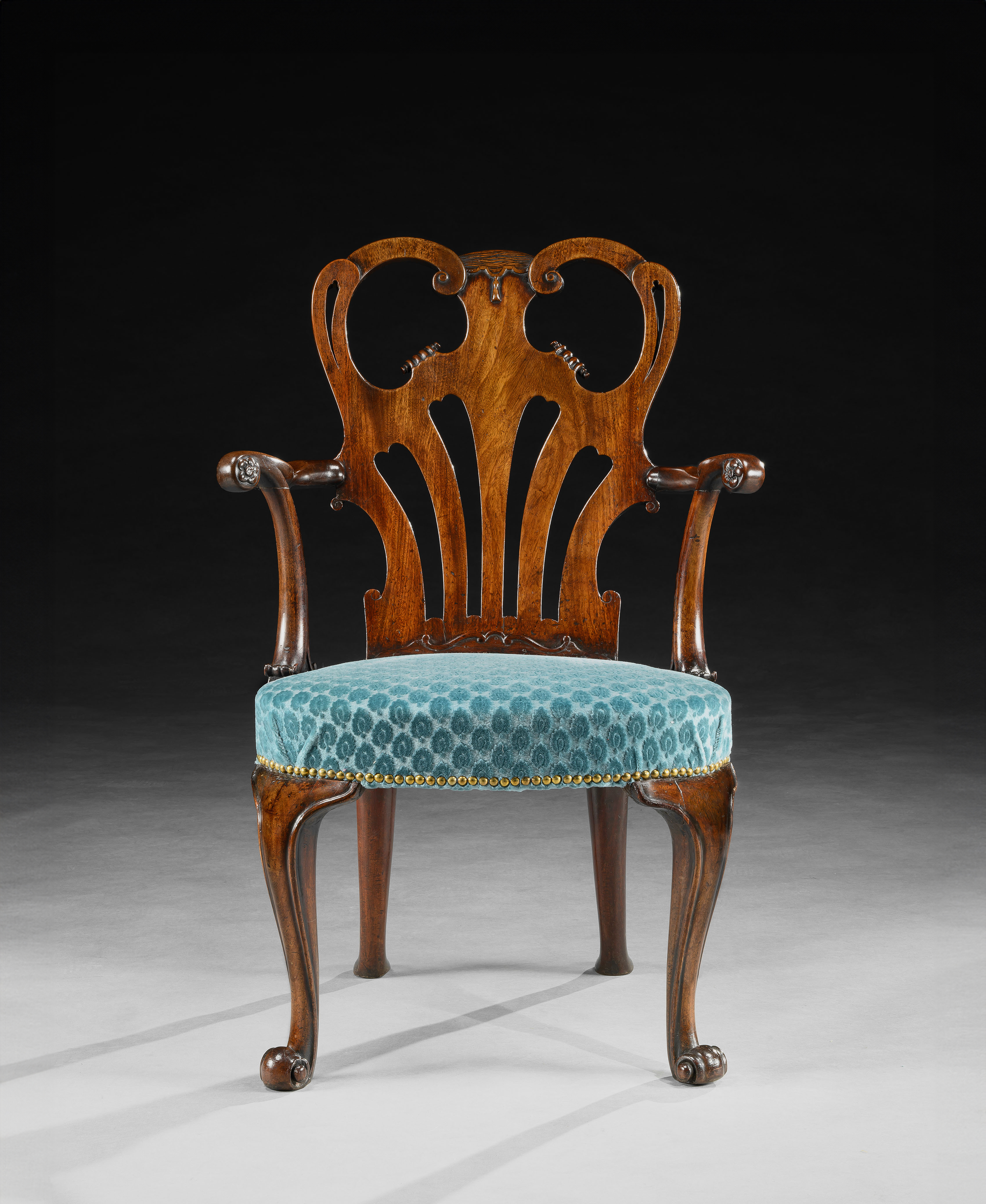 A George II Carved Mahogany Armchair