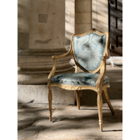 A PAIR OF GEORGE III PERIOD GILTWOOD ARMCHAIRS