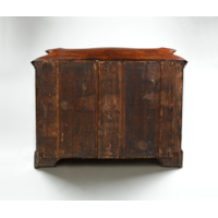 A PAIR OF GEORGE II PERIOD SERPENTINE FRONTED MAHOGANY COMMODES ATTRIBUTED TO THE WORKSHOP OF WILLIAM VILE OR WILLIAM HALLETT THE CARVING POSSIBLY BY JOHN BOSON